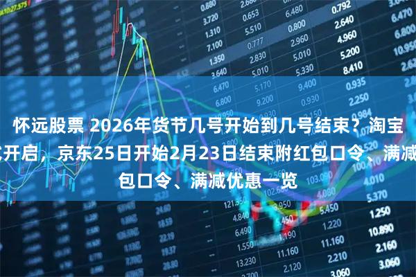 怀远股票 2026年货节几号开始到几号结束？淘宝19日正式开启，京东25日开始2月23日结束附红包口令、满减优惠一览